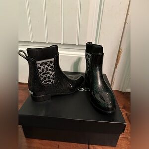 Coach rain boots size 7 sparkly